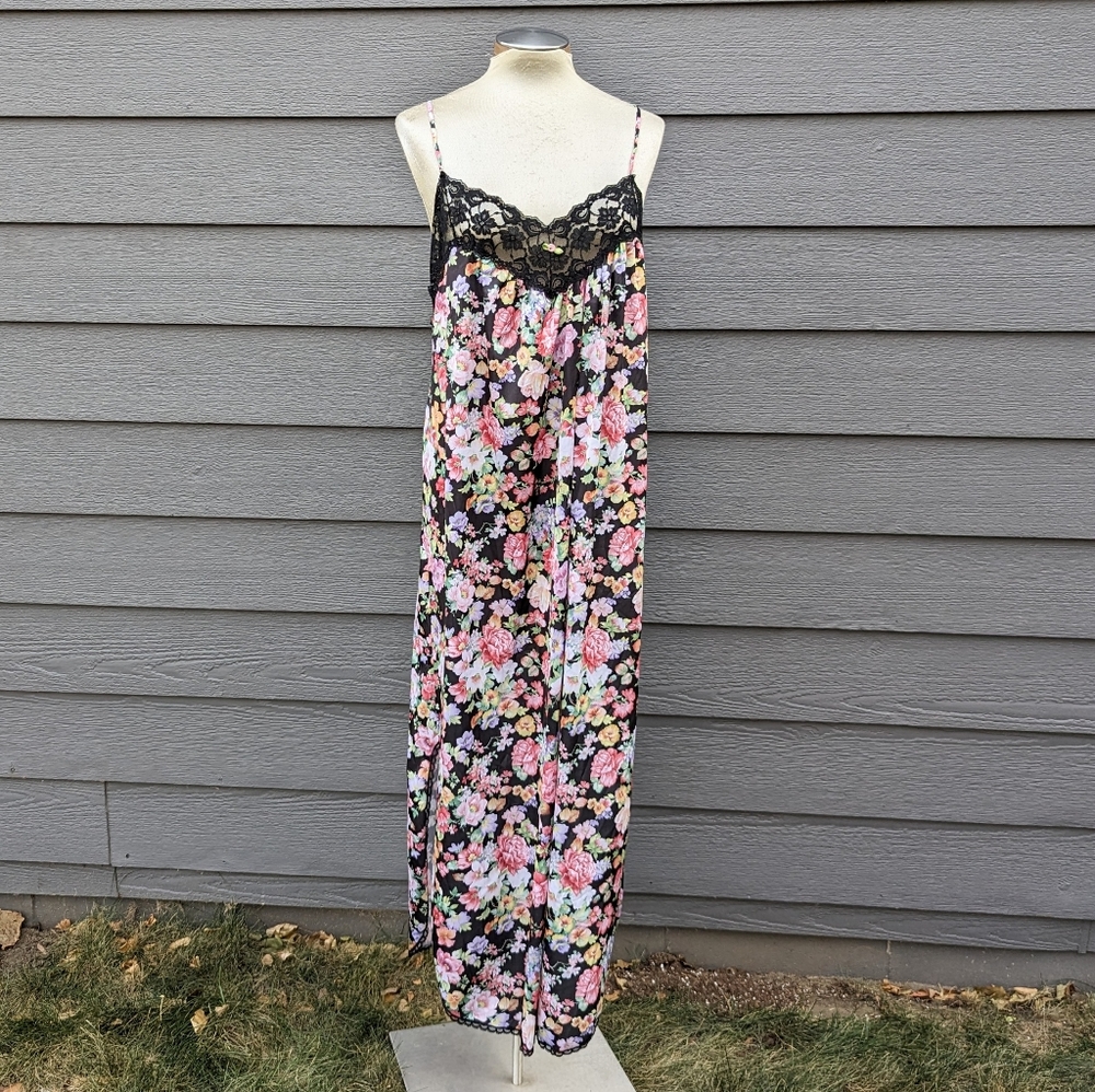 FLORAL vintage NIGHTGOWN and ROBE set L Xl - Picture 3 of 14